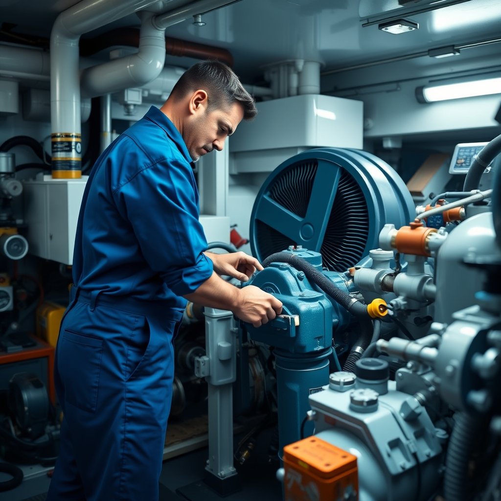 Reparación motor marino